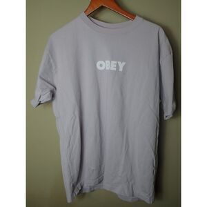 Obey Medium T-Shirt Pinkish White Streetwear Graphic Tee
